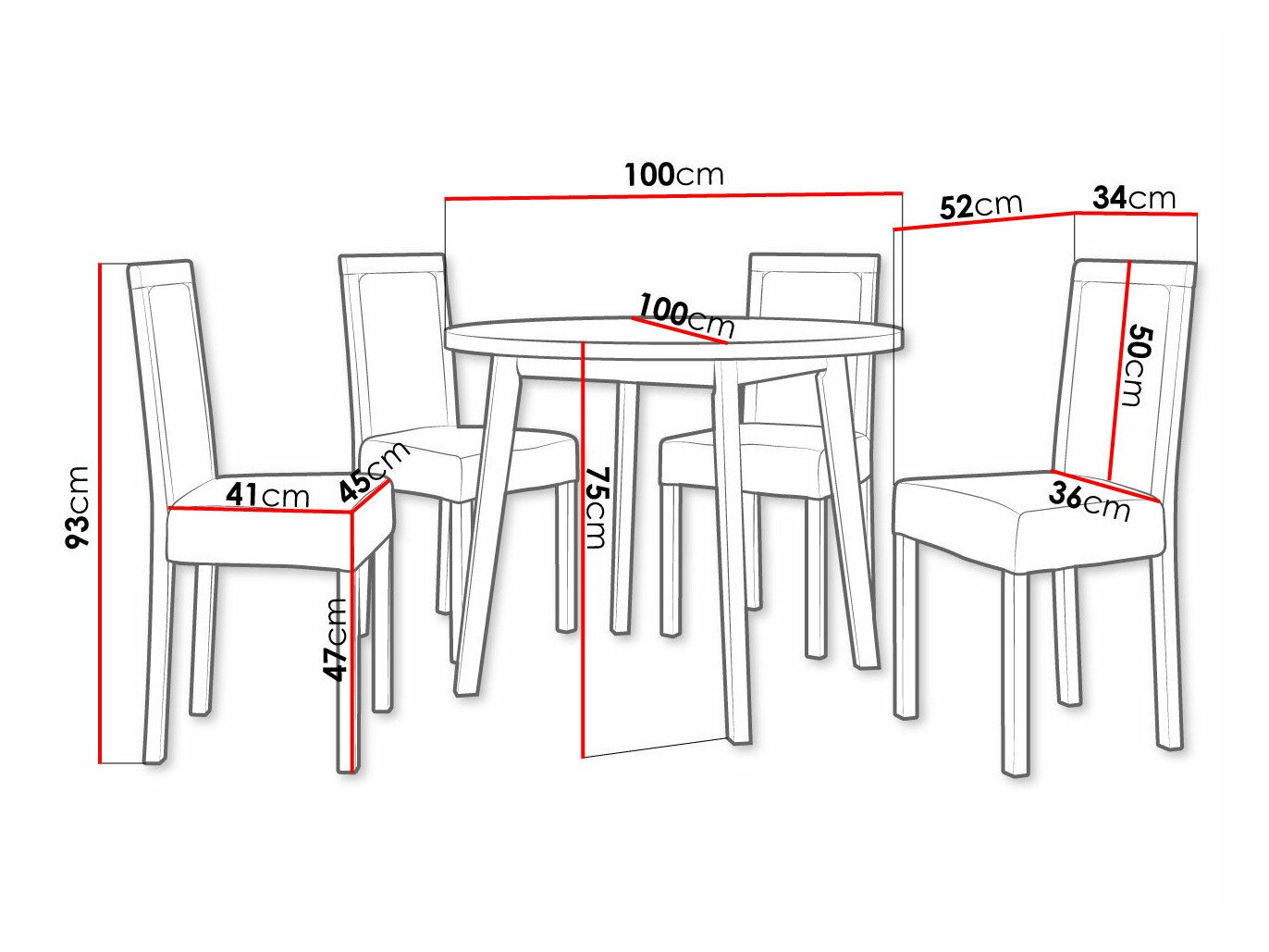 Spisestuesæt Victorville 304 (Hvid)