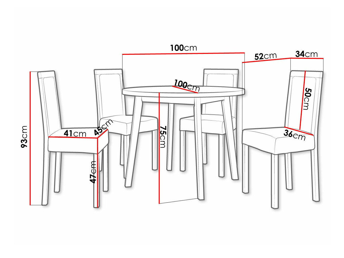 Spisestuesæt Victorville 306 (Hvid)