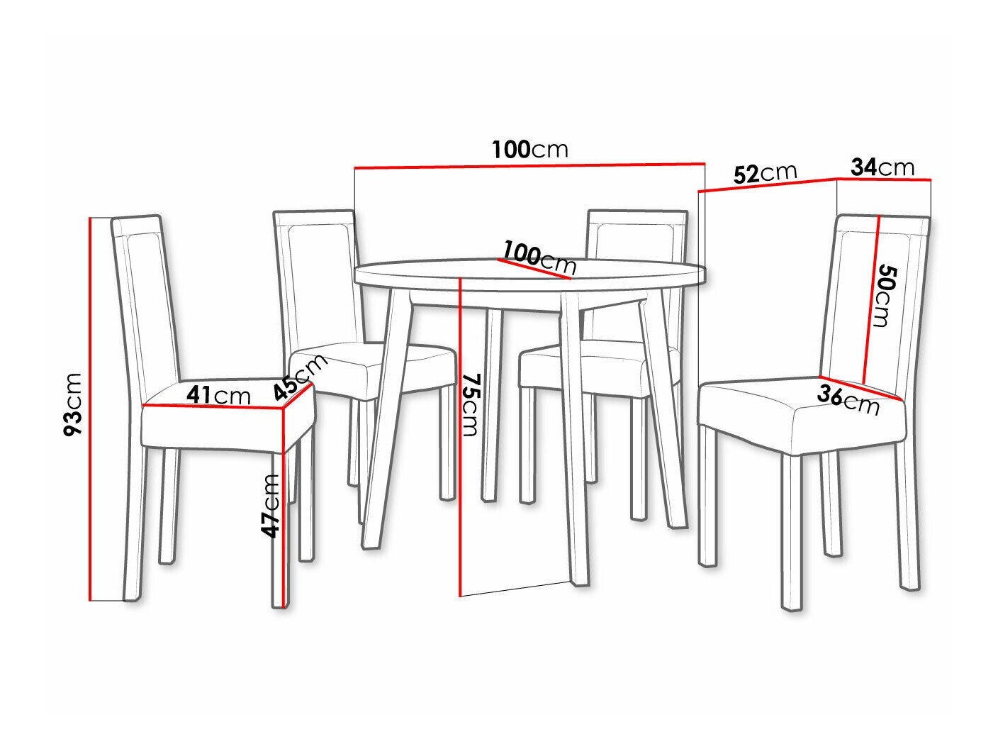 Spisestuesæt Victorville 306 (Hvid)