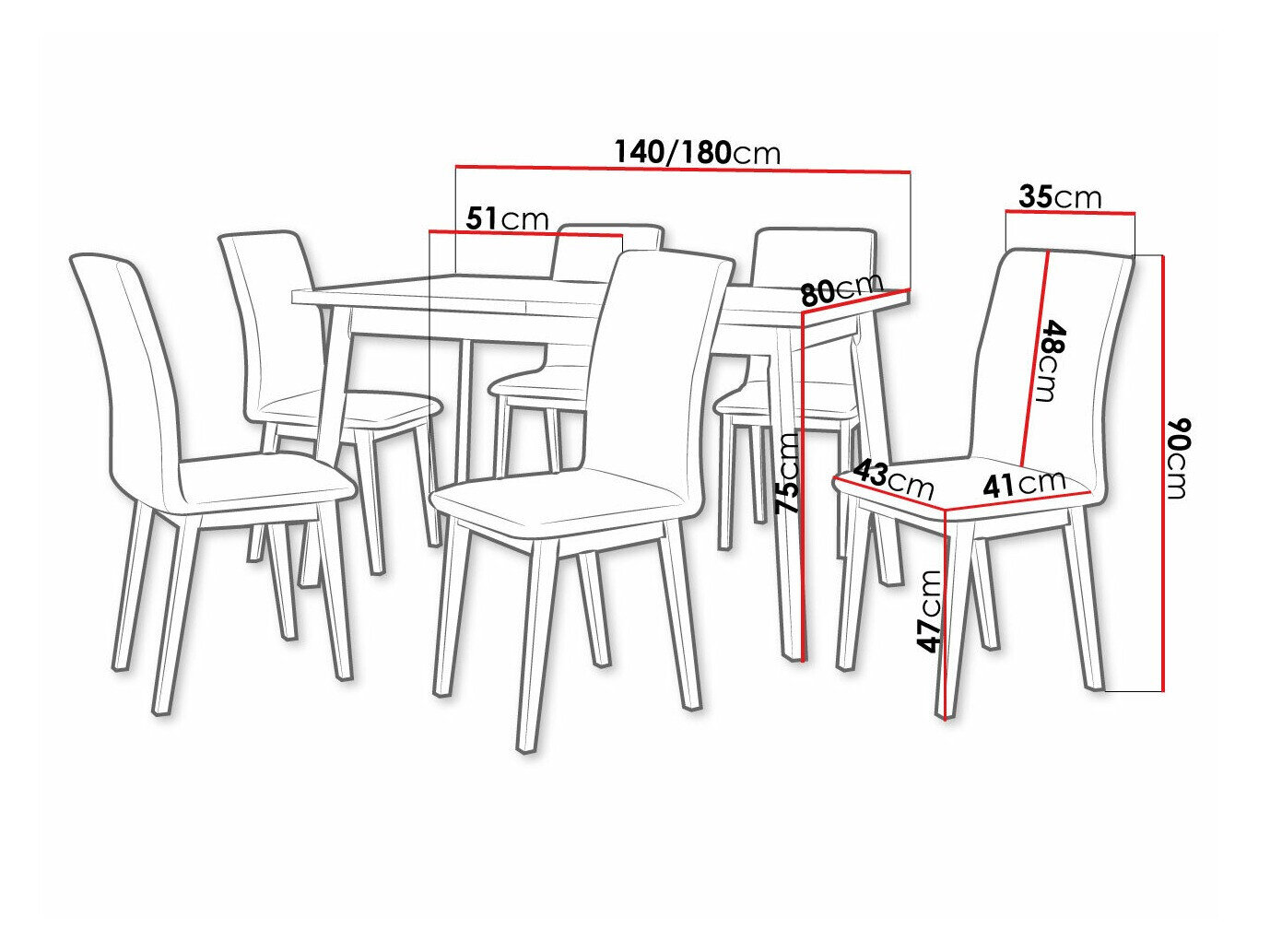 Spisestuesæt Victorville 321 (Hvid)