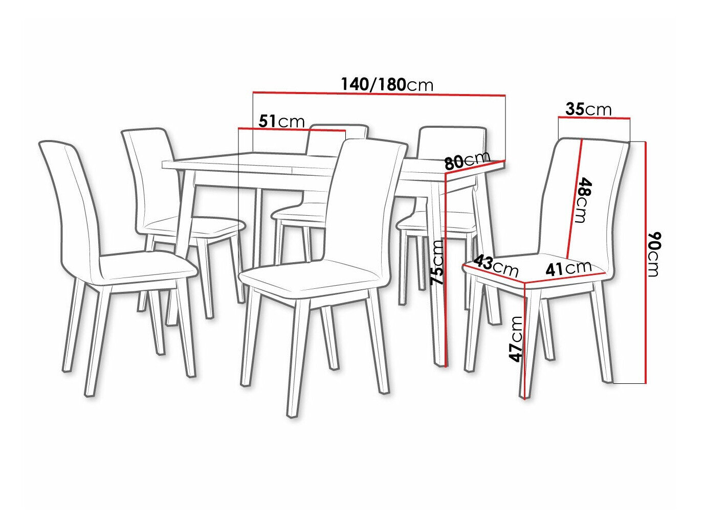 Spisestuesæt Victorville 321 (Hvid)