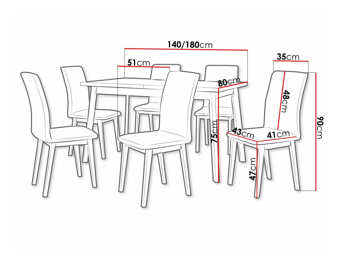 Spisestuesæt Victorville 322 (Hvid)