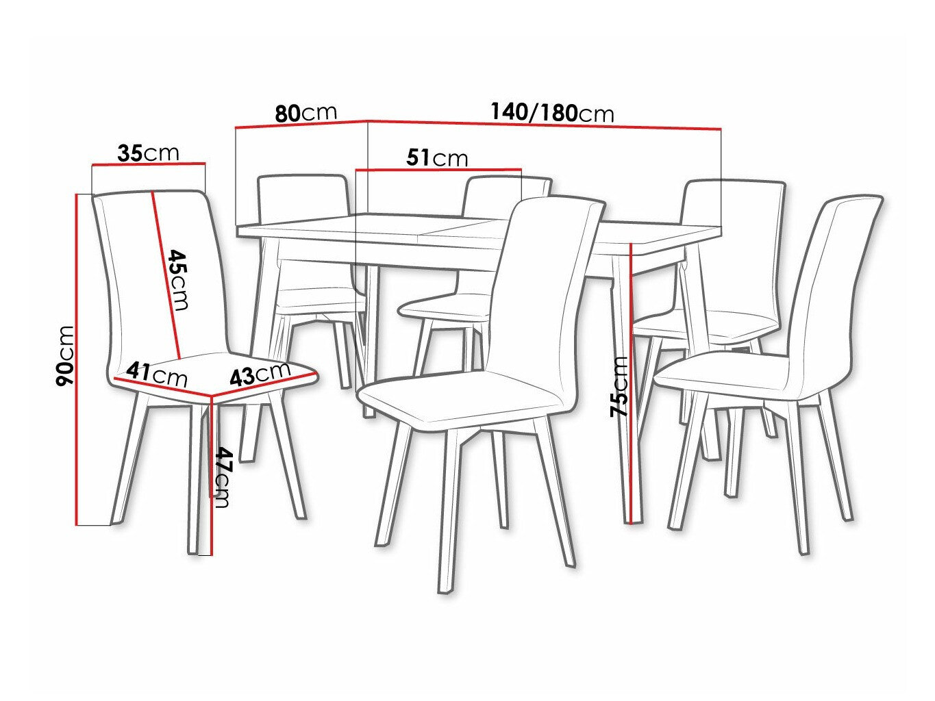 Spisestuesæt Victorville 324 (Hvid)