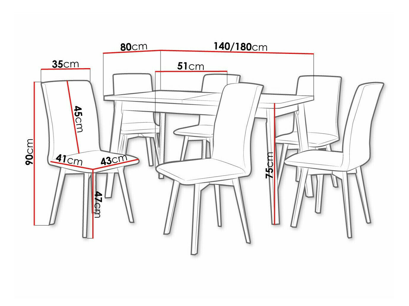 Spisestuesæt Victorville 325 (Hvid)