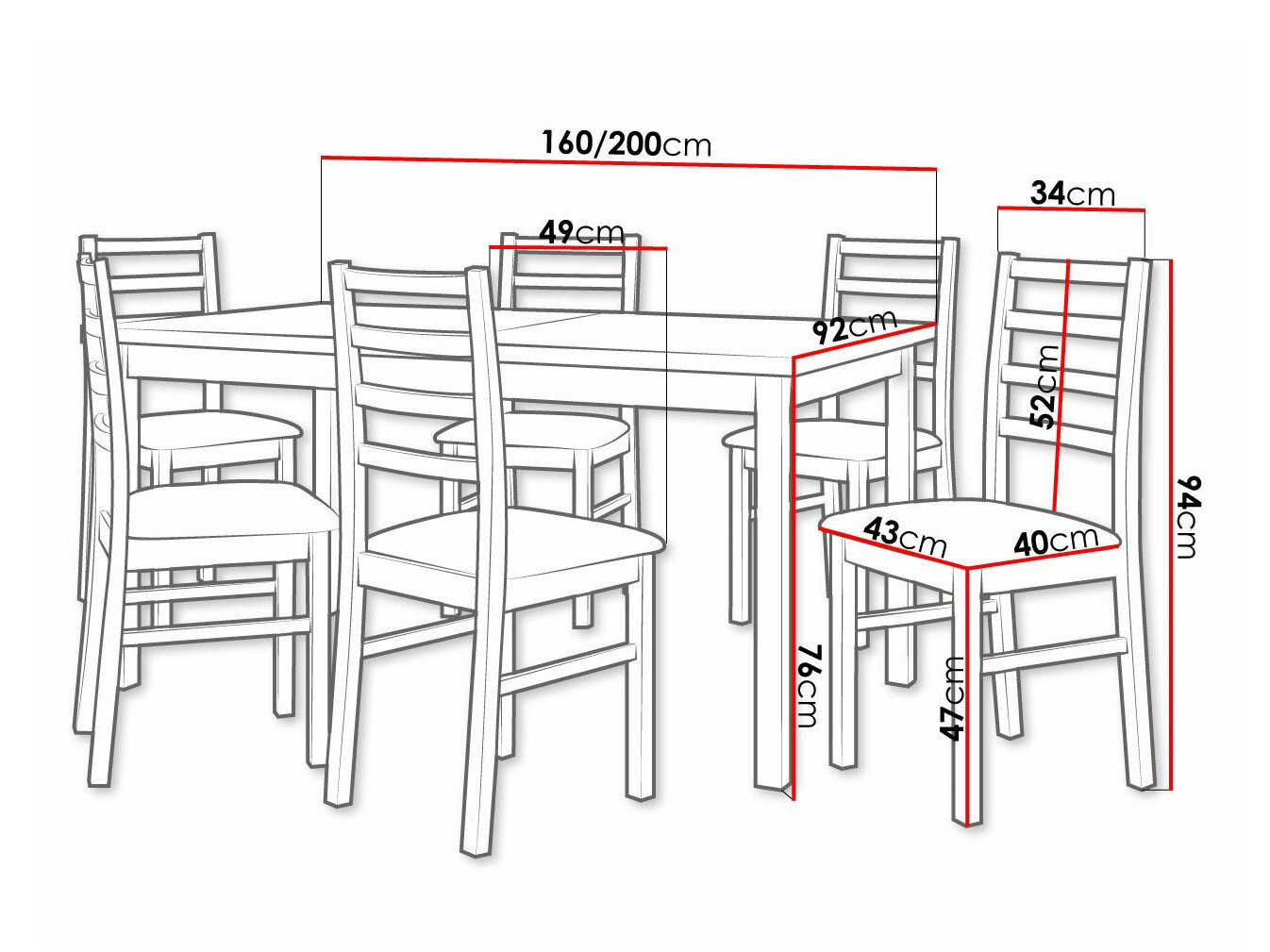 Spisestuesæt Victorville 307 (Sonoma eg)