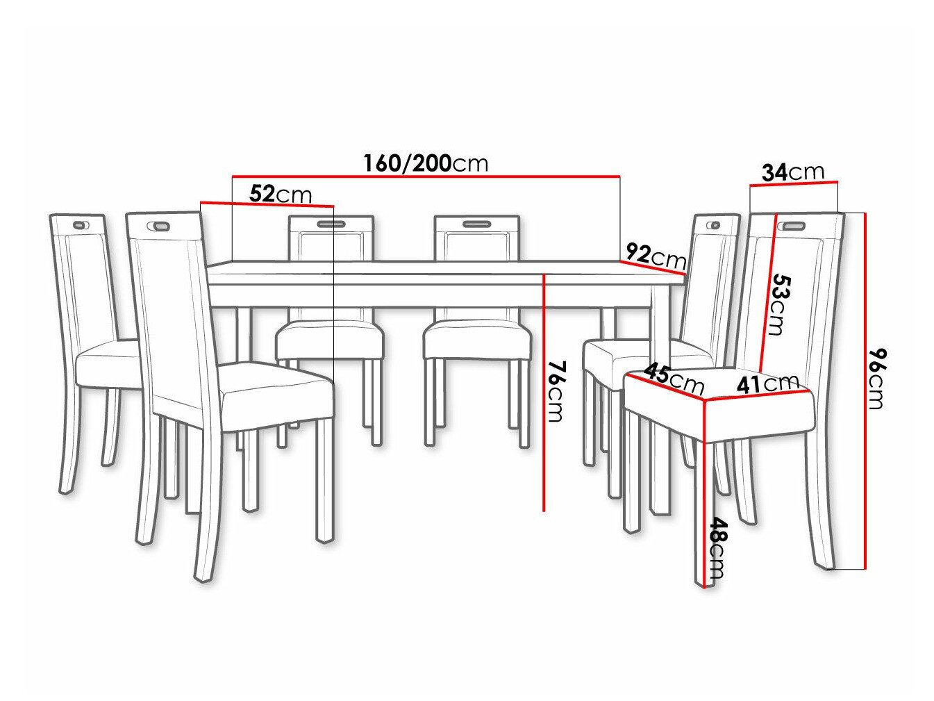 Spisestuesæt Victorville 308 (Hvid)