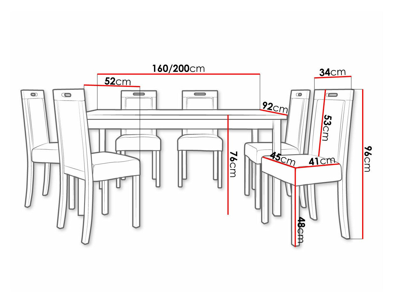 Spisestuesæt Victorville 308 (Nød)