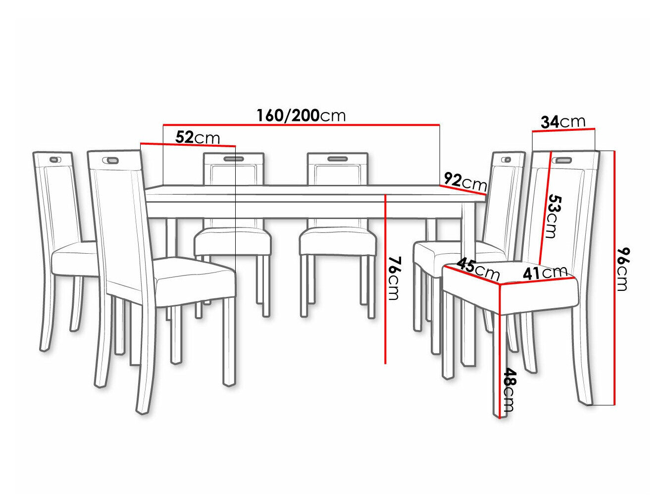 Spisestuesæt Victorville 308 (Nød)