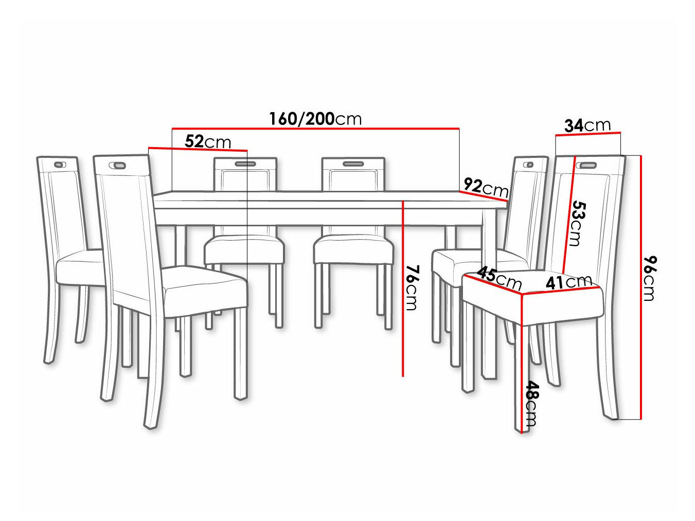 Spisestuesæt Victorville 308 (Nød)