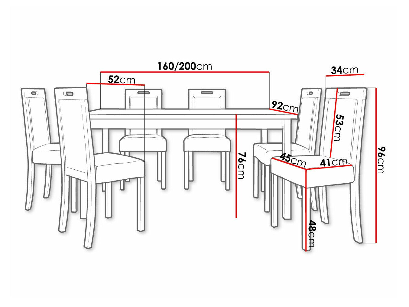 Spisestuesæt Victorville 308 (Sonoma eg)
