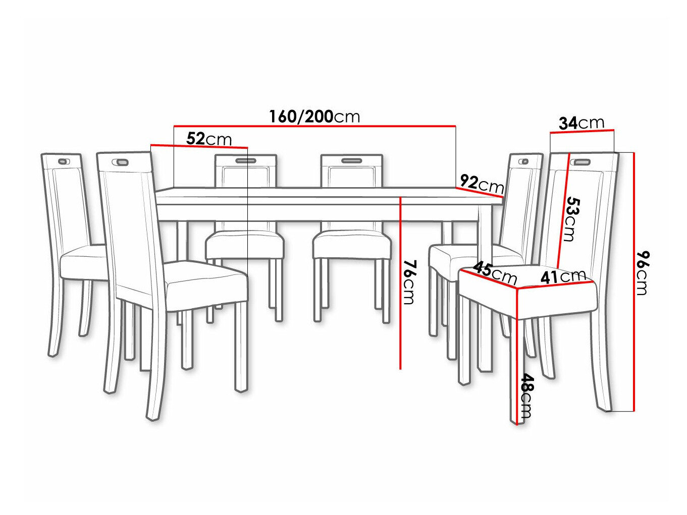 Spisestuesæt Victorville 308 (Sonoma eg)