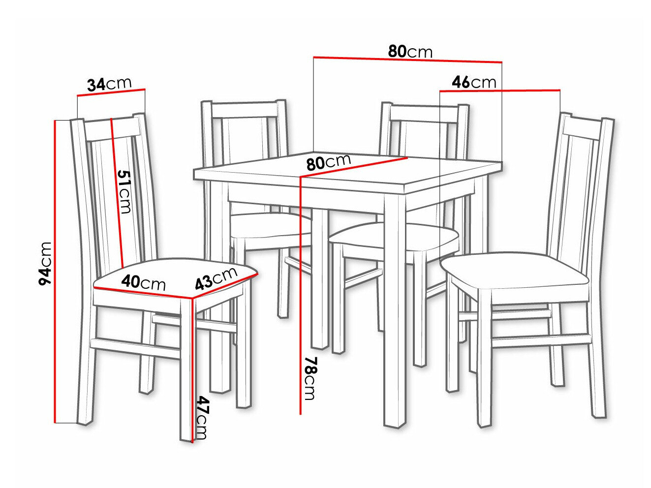 Spisestuesæt Victorville 310 (Hvid)
