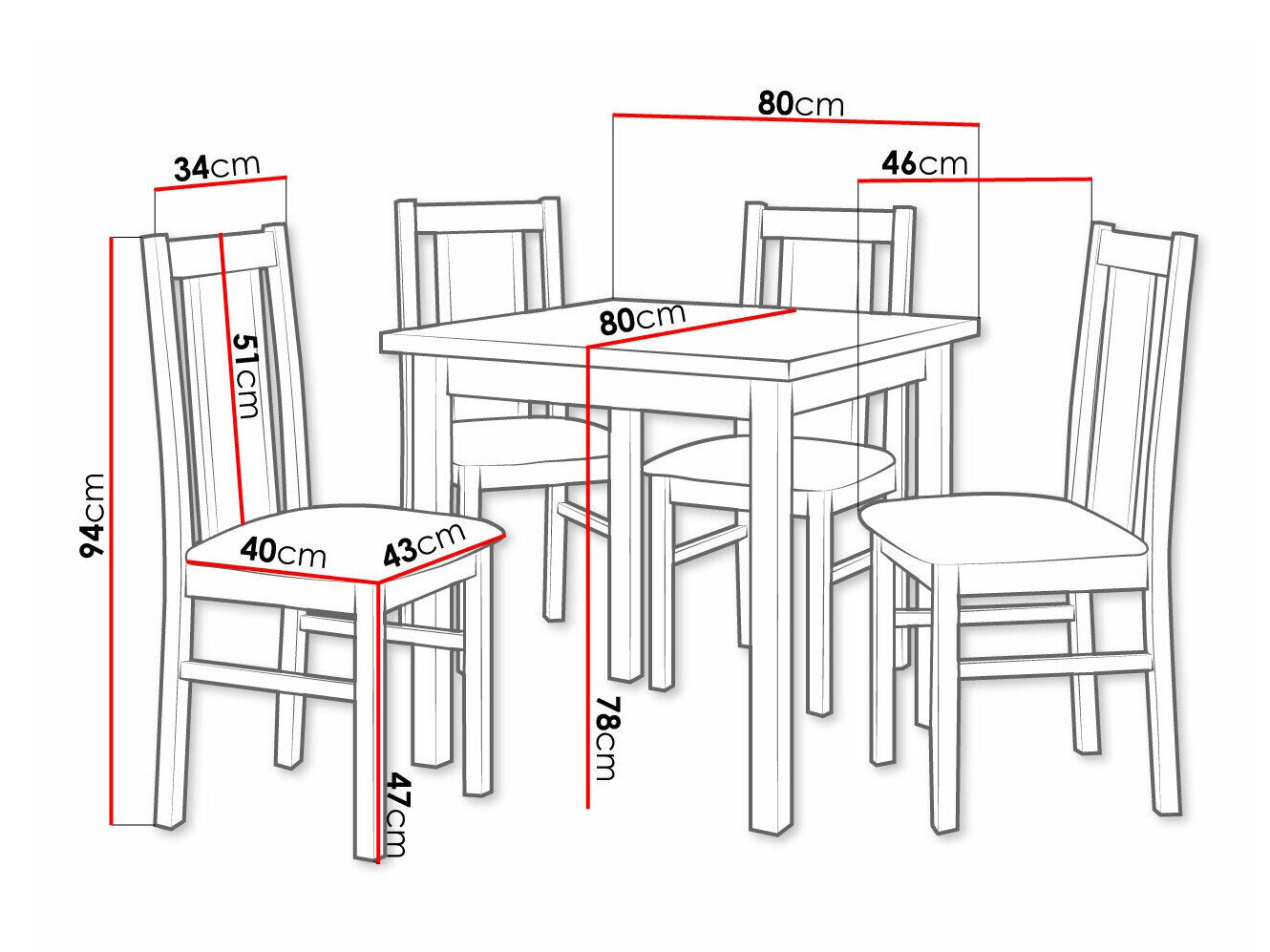 Spisestuesæt Victorville 310 (Hvid)