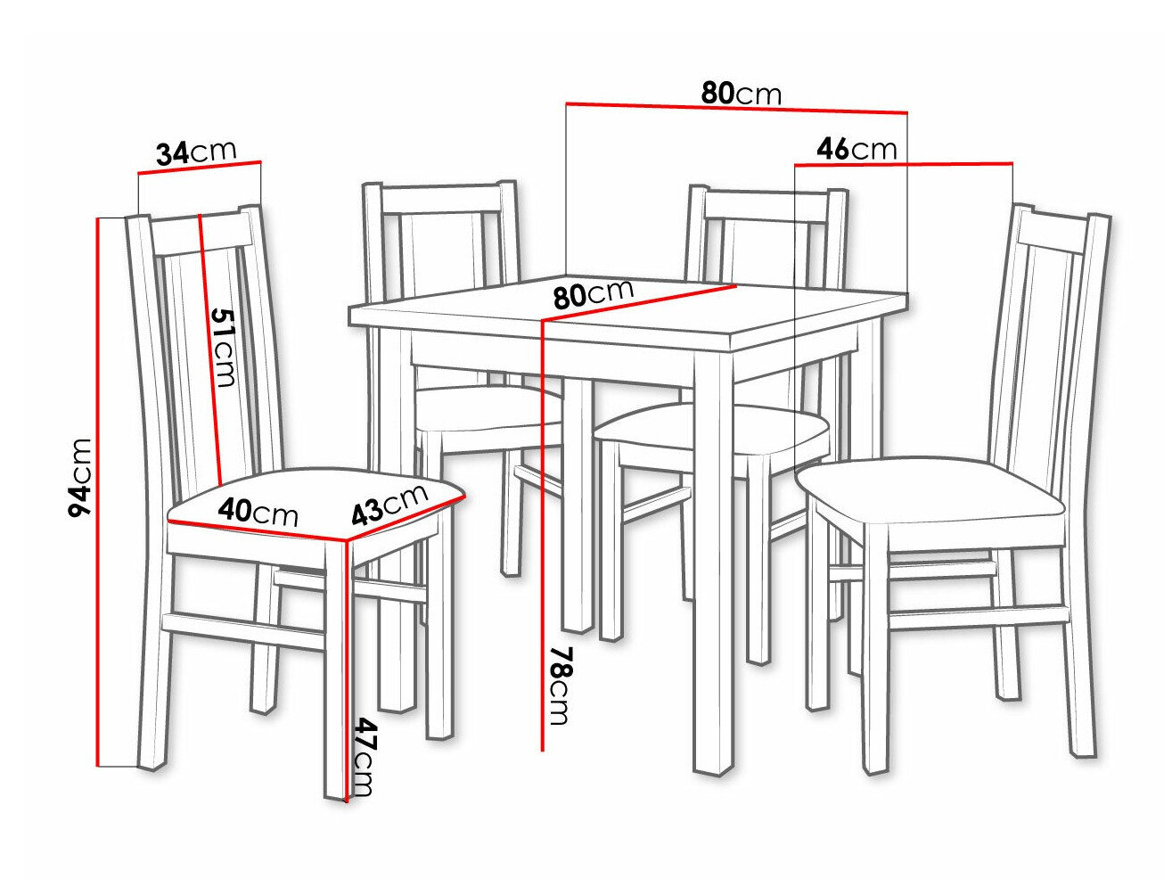 Spisestuesæt Victorville 310 (Nød)