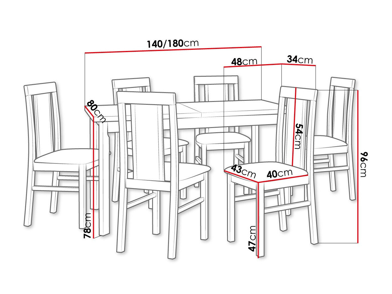 Spisestuesæt Victorville 315 (Ahorn)