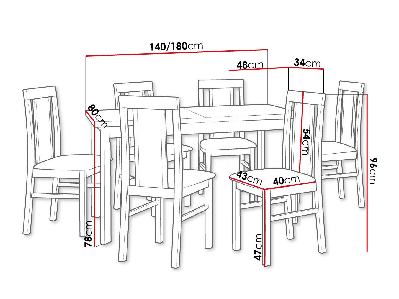 Spisestuesæt Victorville 315 (Hvid)