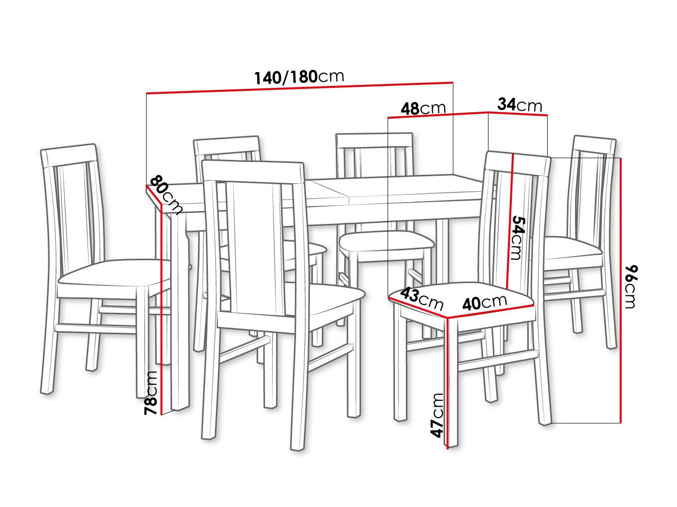 Spisestuesæt Victorville 315 (Nød)