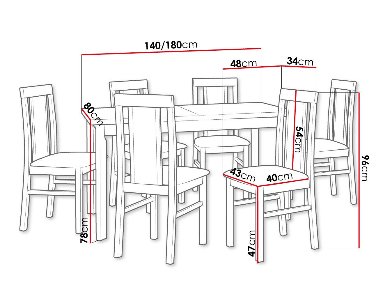 Spisestuesæt Victorville 315 (Nød)