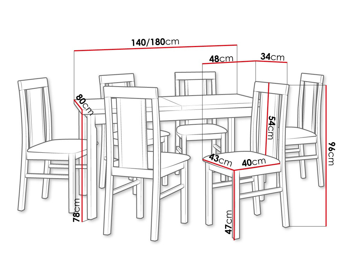 Spisestuesæt Victorville 315 (Nød)