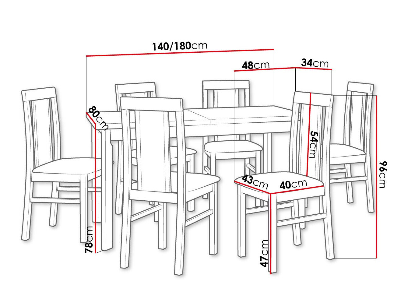Spisestuesæt Victorville 315 (Nød)
