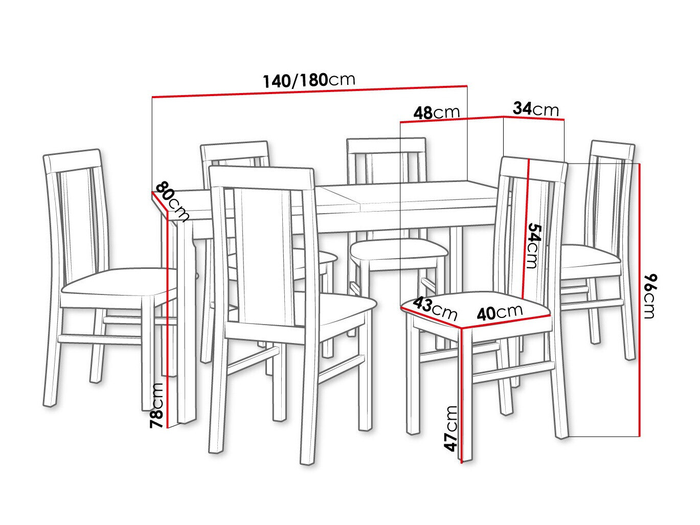 Spisestuesæt Victorville 315 (Nød)