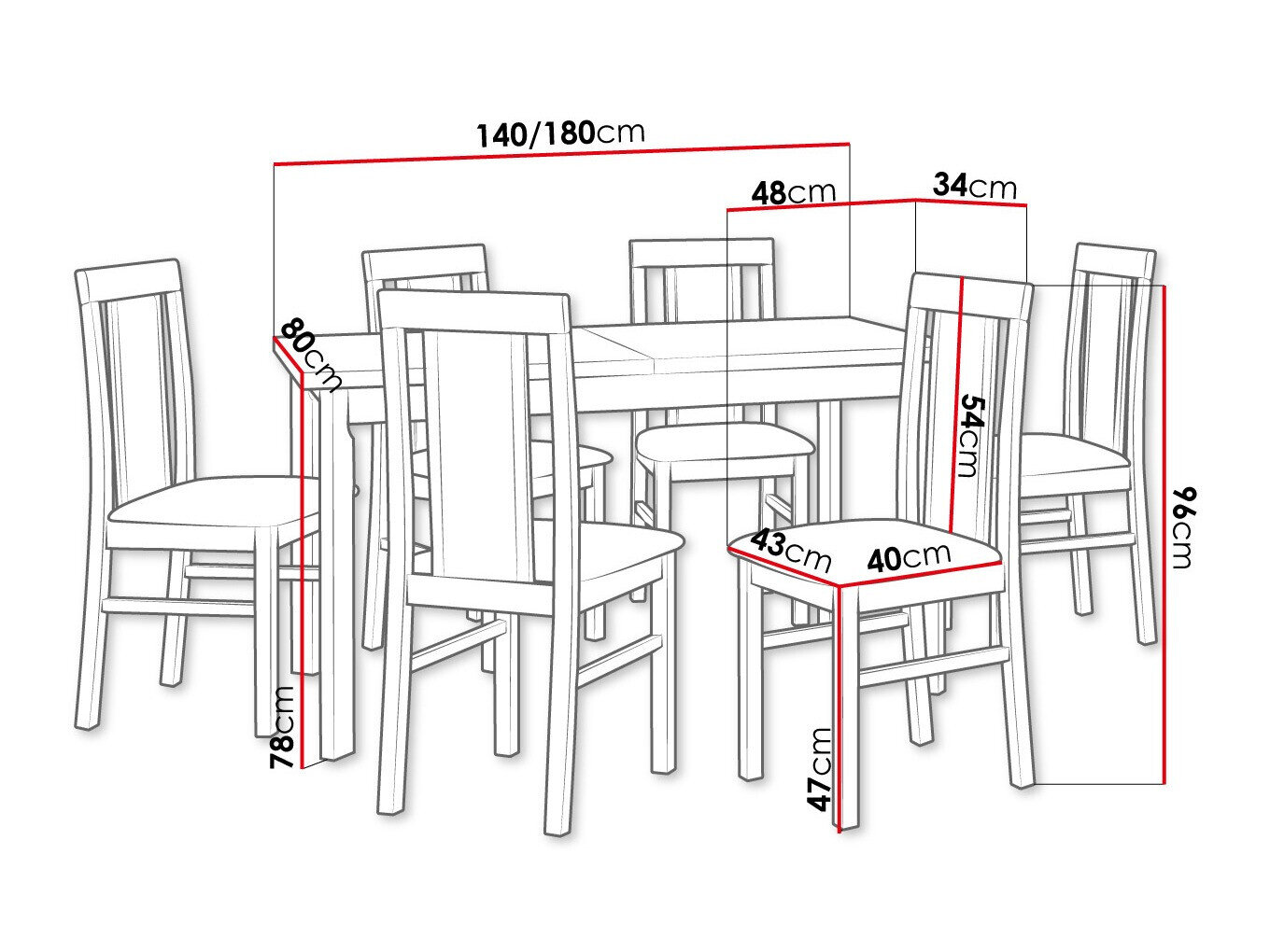 Spisestuesæt Victorville 315 (Sonoma eg)