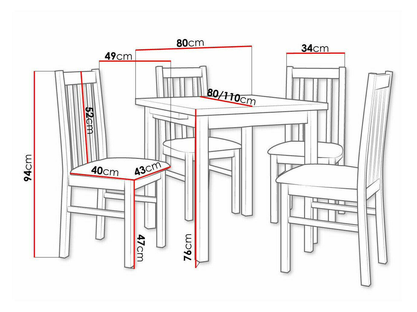 Spisestuesæt Victorville 319 (Sonoma eg)