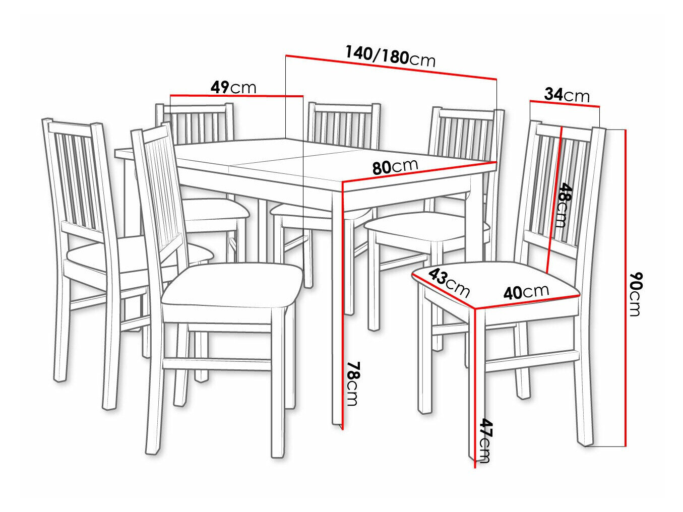 Spisestuesæt Victorville 320 (Hvid)
