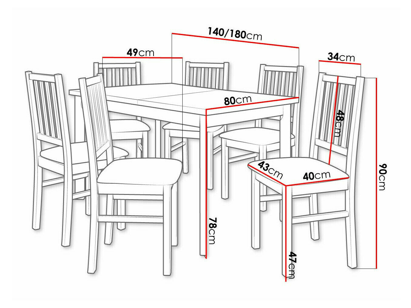 Spisestuesæt Victorville 320 (Nød)