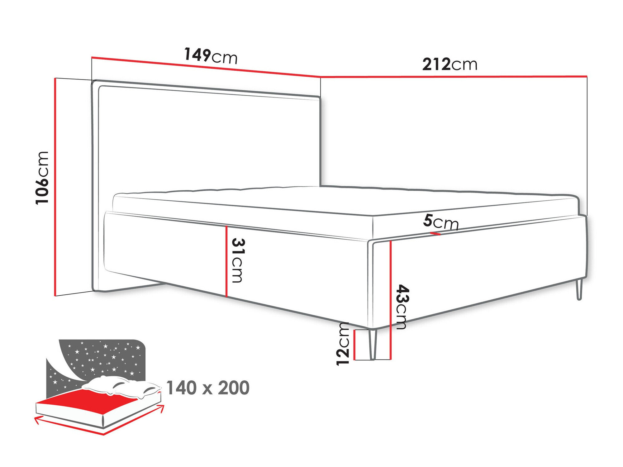 Bed ComfiDream Liruna (Poso 110)