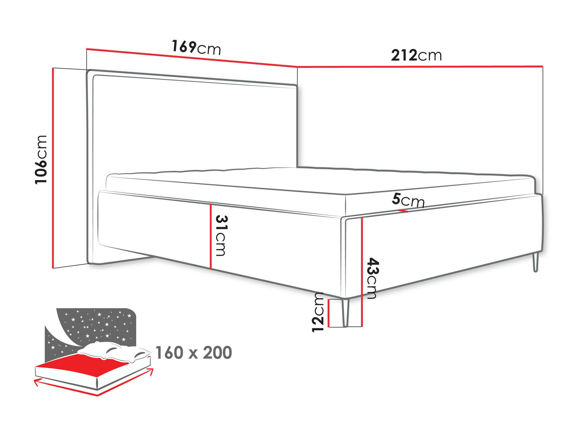 Bed ComfiDream Liruna (Poso 110)