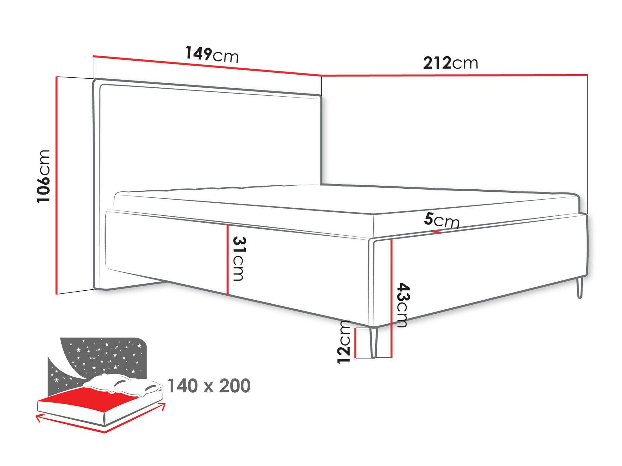 Bed ComfiDream Liruna (Poso 14)