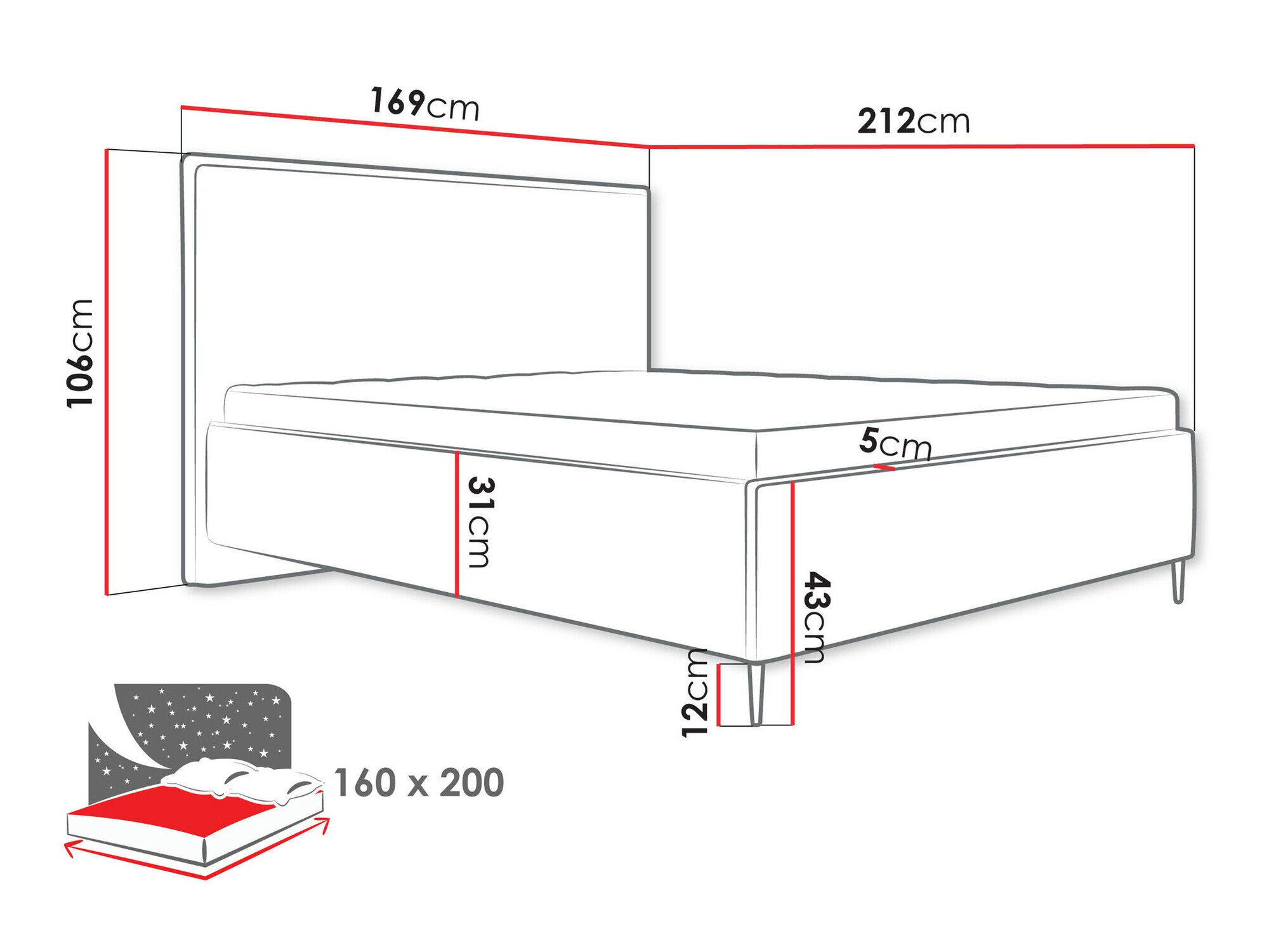 Bed ComfiDream Liruna (Poso 52)