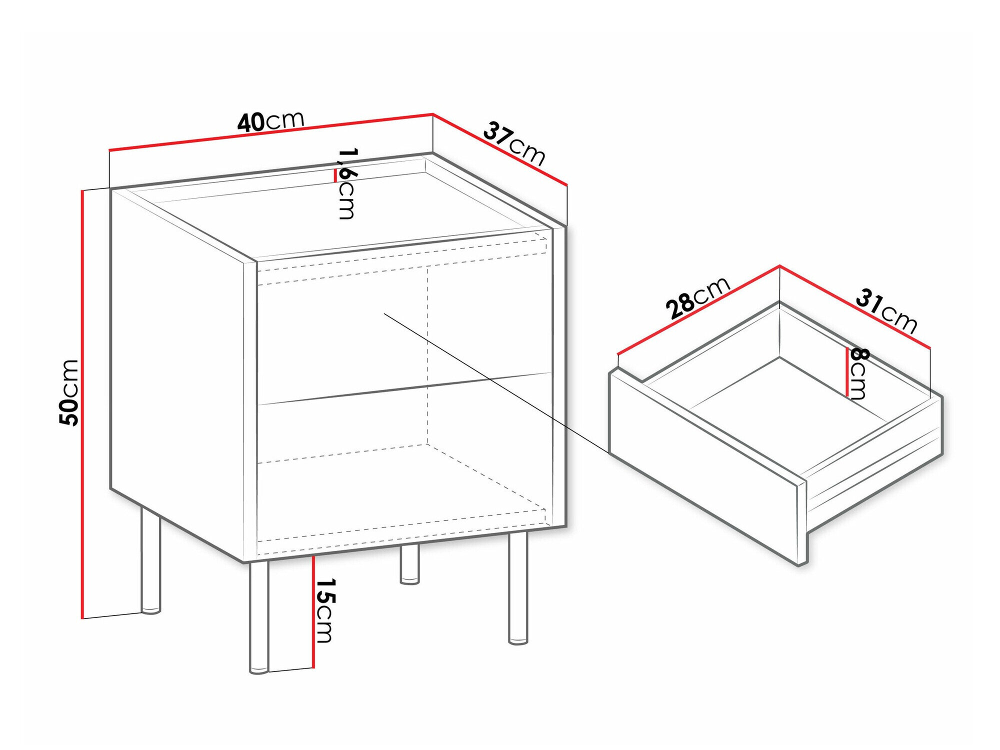 Table de chevet Comfivo Belviro