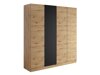 Dulap Lunole 107 (Stejar artizan + Negru)