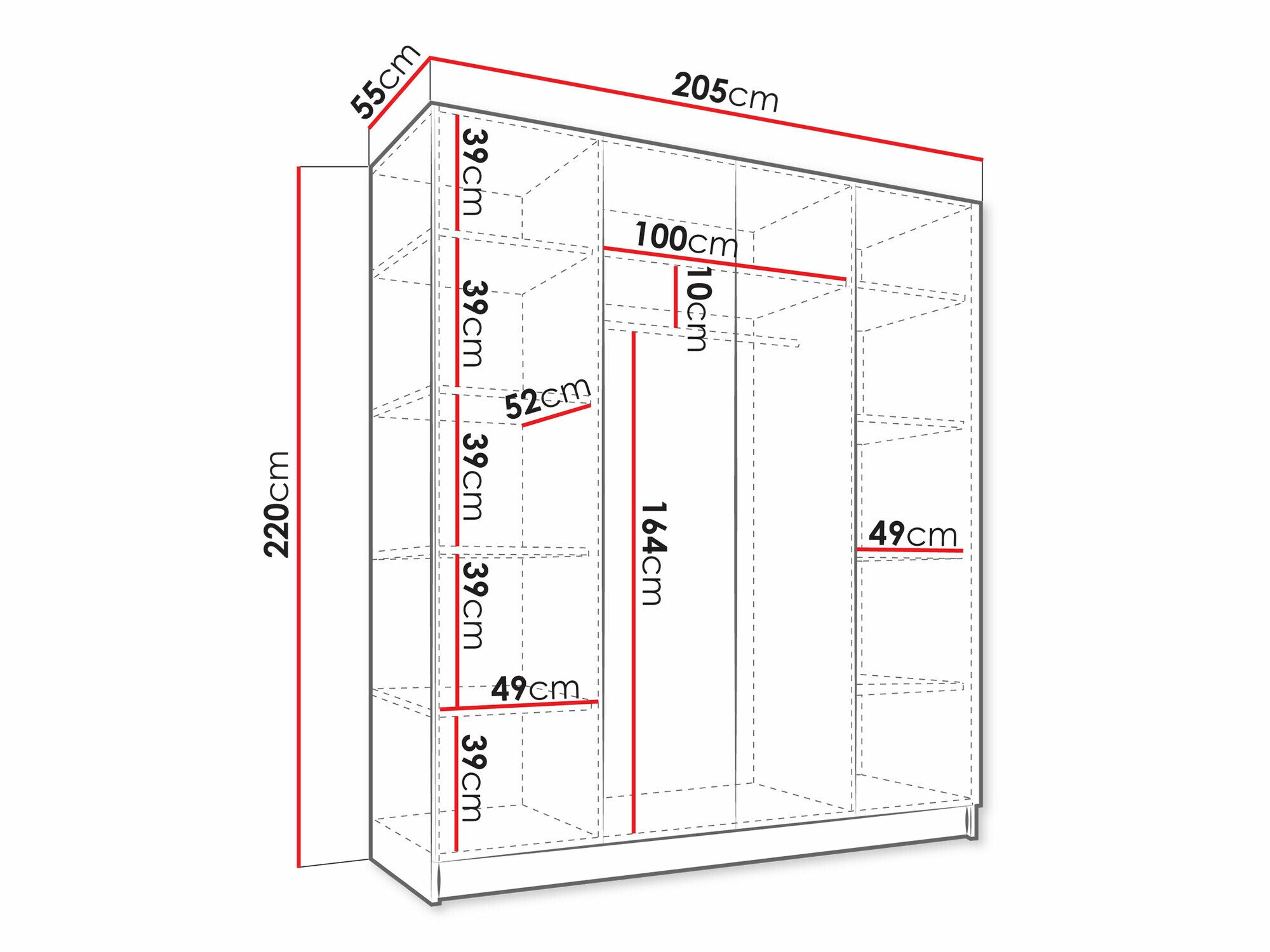 Garderobeskab Lunole 107 (Artisan eg + Sort)