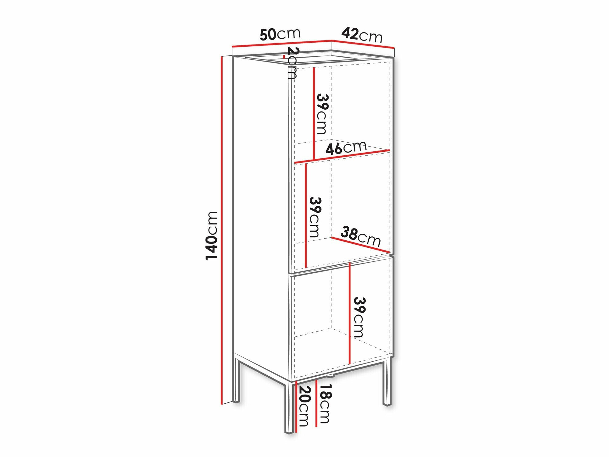 Reol Lunole 102 (Artisan eg + Sort)