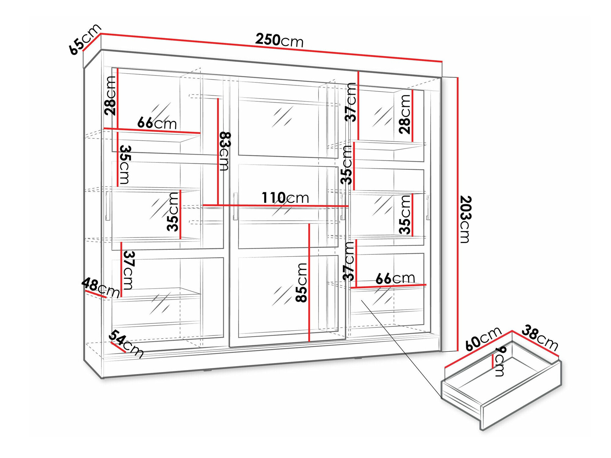 Garderobeskab Comfivo 428 (Sort)