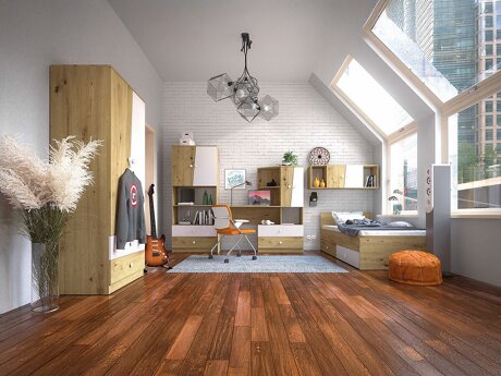 Møbelsæt Almira 114 (Artisan eg + Hvid)