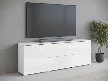 TV-meubel Mirfivo 104 (Wit + Glanzend wit)