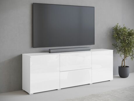 ТВ шкаф Mirfivo 104 (Бял + Бял гланц)