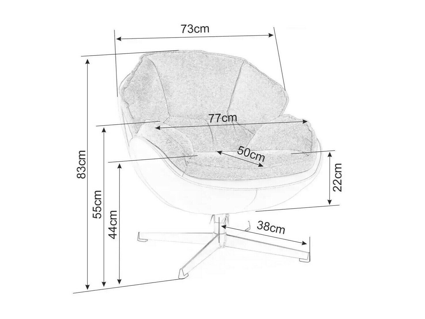 Lænestol Detroit 699 (Sort)