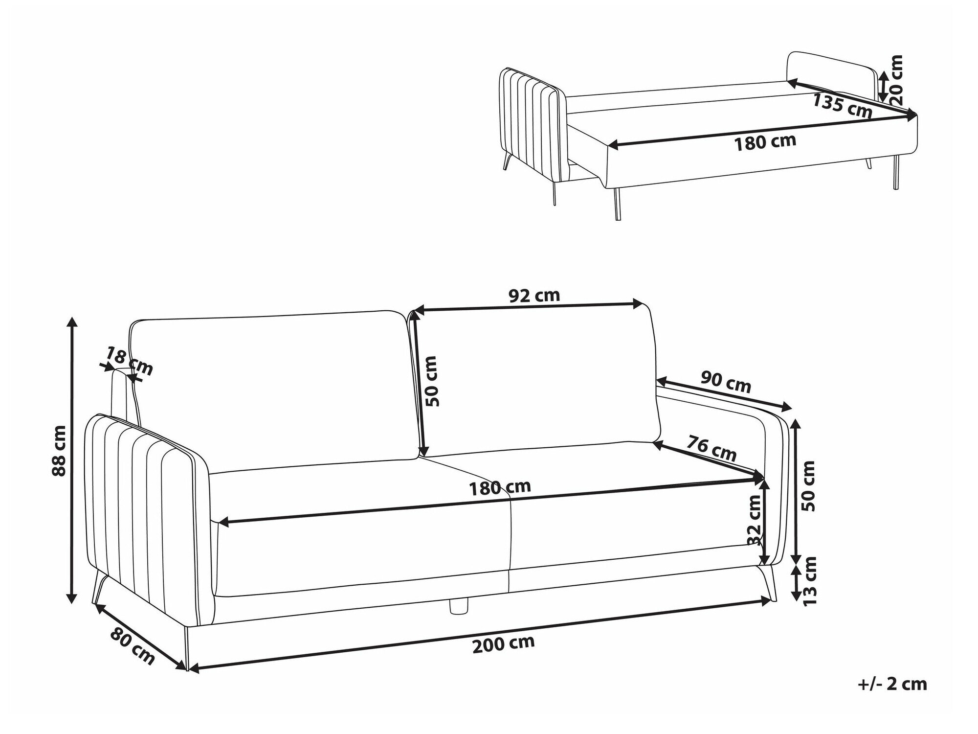 Sofa lova Berwyn 2549 (Balta)