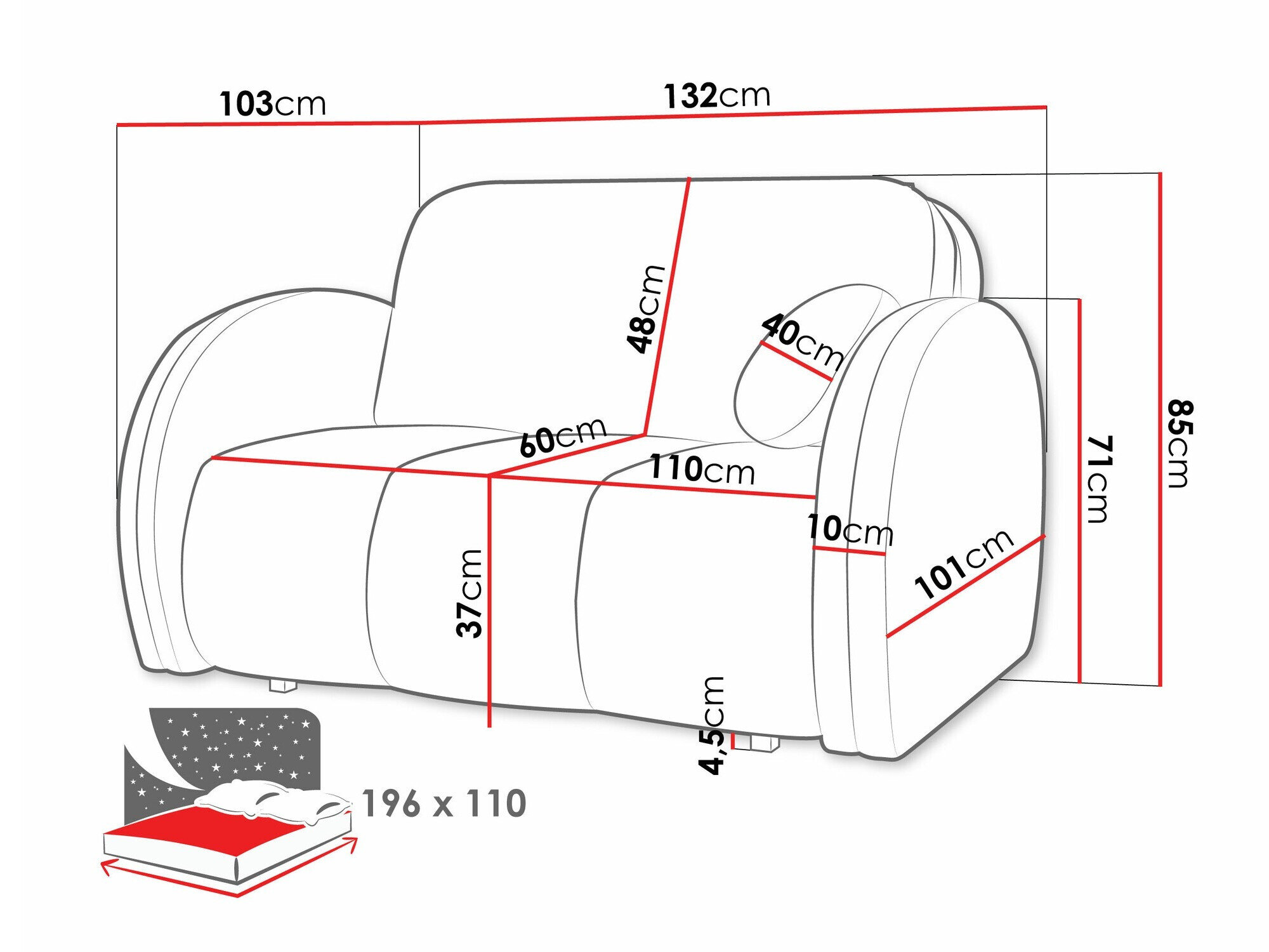 Sovesofa Citral II (Velo 626)