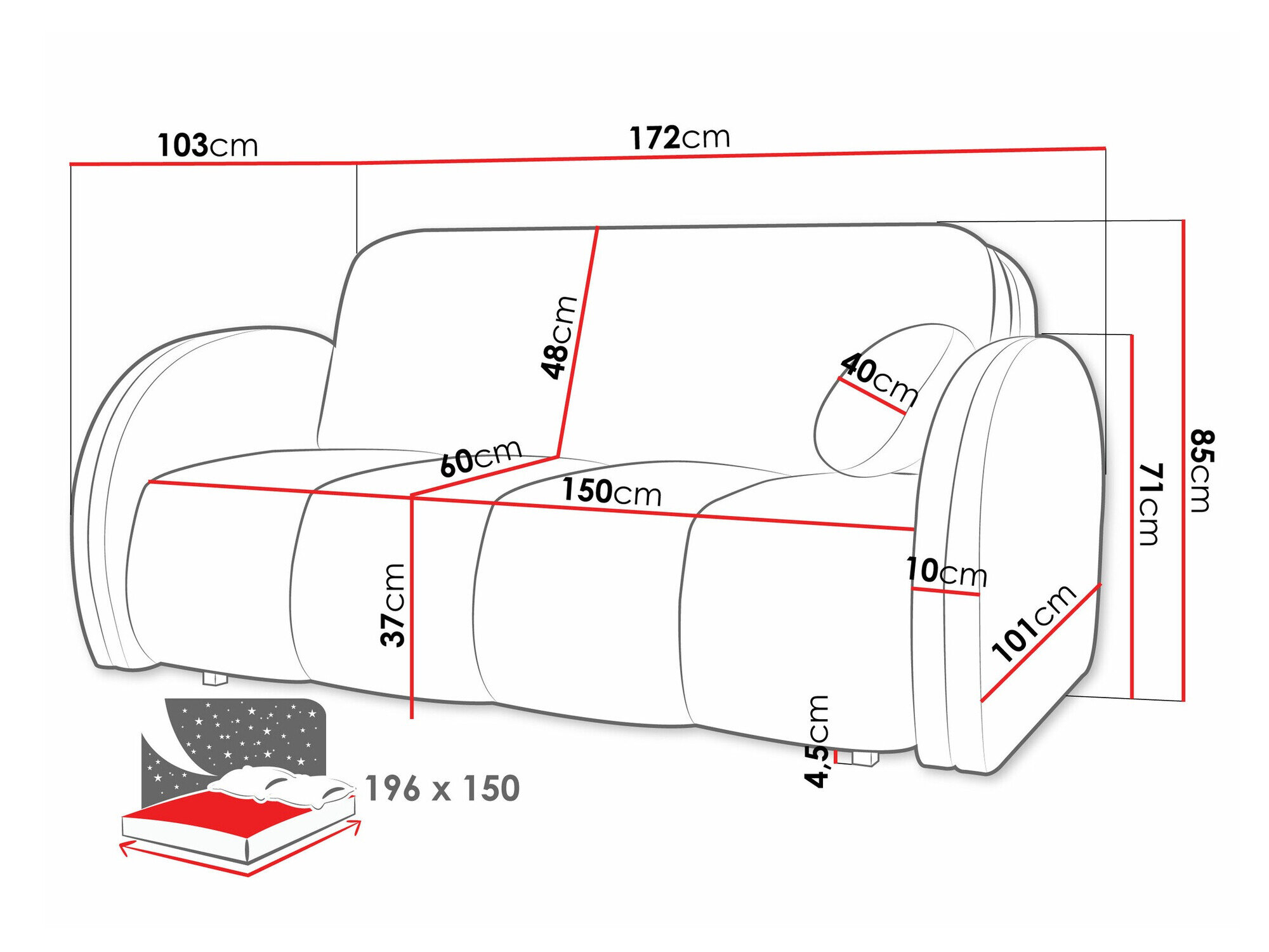 Sovesofa Columbus 241 (Velo 633)