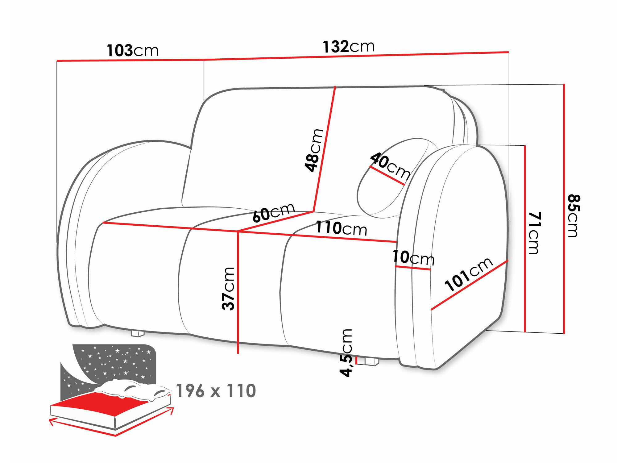 Sovesofa Columbus 243 (Velo 621)