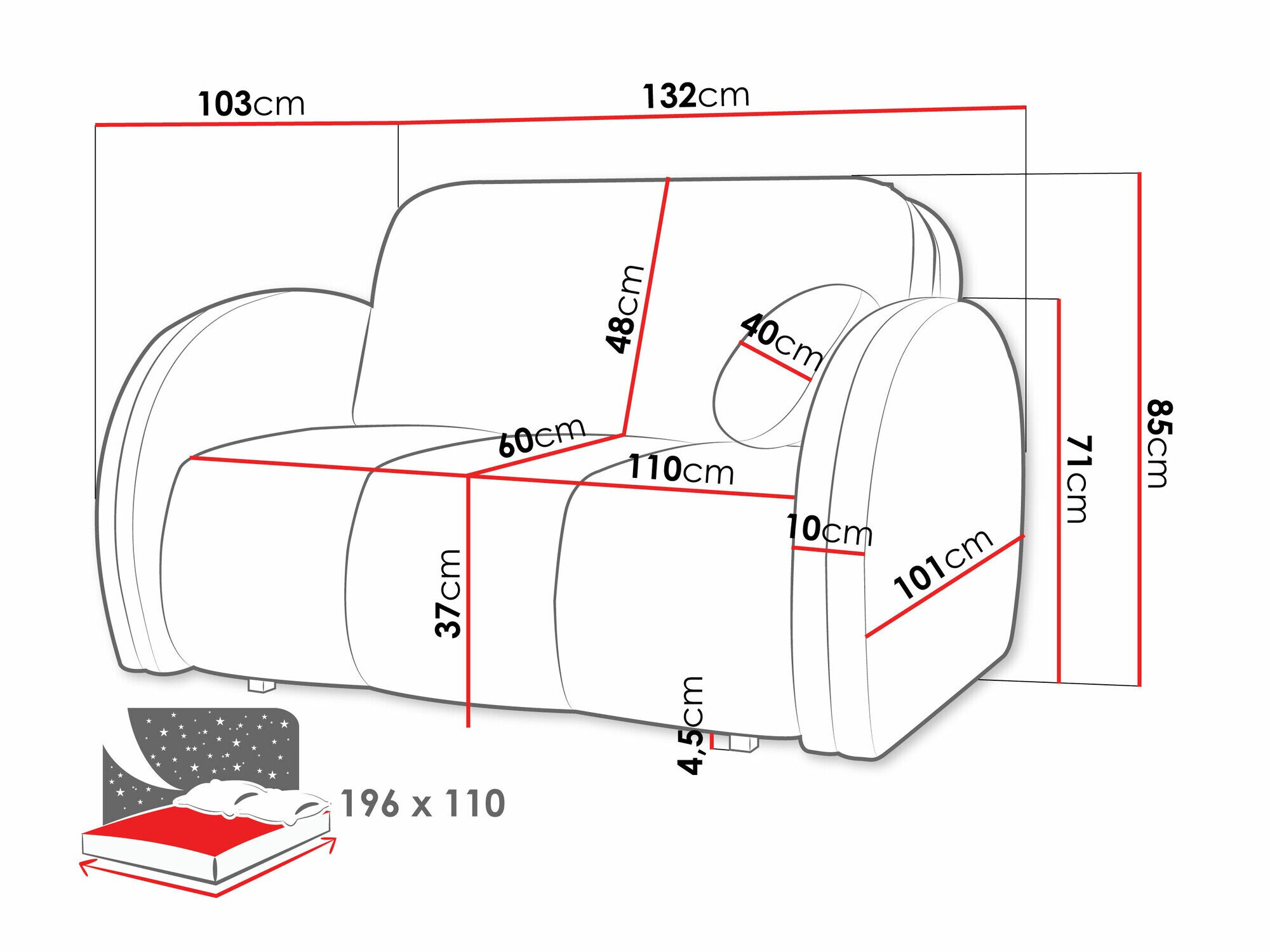 Sovesofa Columbus 243 (Velo 635)