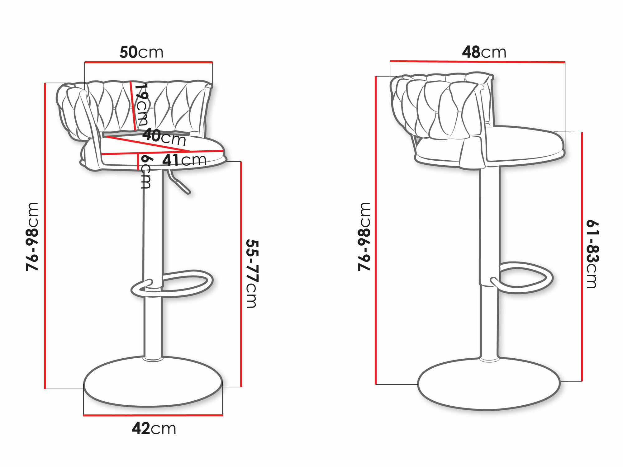 Barstol Comfivo 441 (Sølv + Grå)