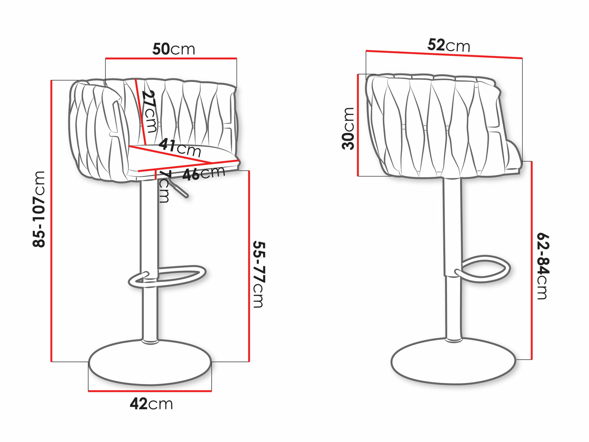 Barstol Comfivo Hilaritas IV (Sølv + Grå)