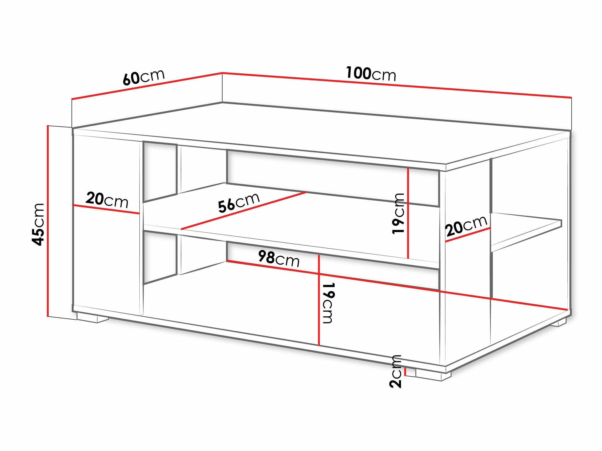 Sofabord Sarasota 187 (Wotan eg + Hvid)